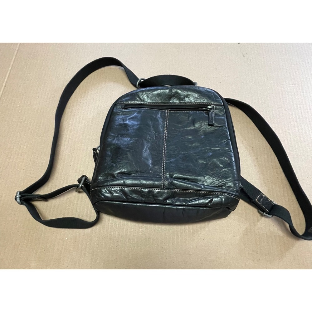 Jack Georges Voyager Small Convertible Backpack Black Leather MSRP‎ $222